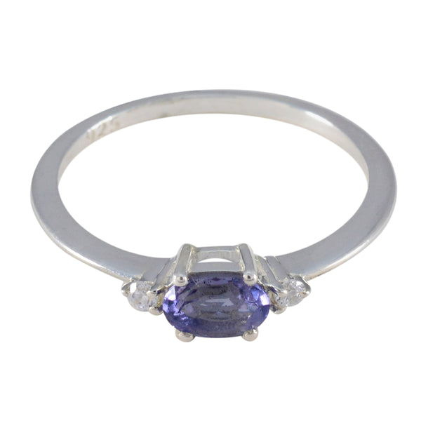 Iolite Halo Turkish 92.5 Silver Blue Gemstones Elegant  Sophisticated Ring Jewellery