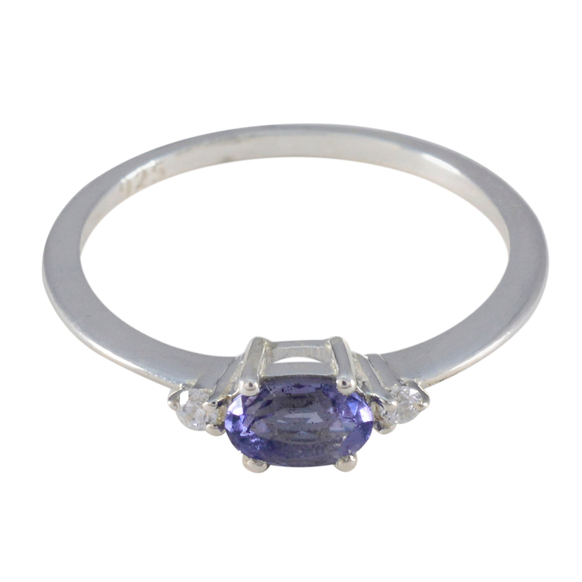 Iolith Halo Türkischer 92,5 Silber Blaue Edelsteine Eleganter, anspruchsvoller Ringschmuck