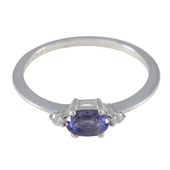 Iolith Halo Türkischer 92,5 Silber Blaue Edelsteine Eleganter, anspruchsvoller Ringschmuck