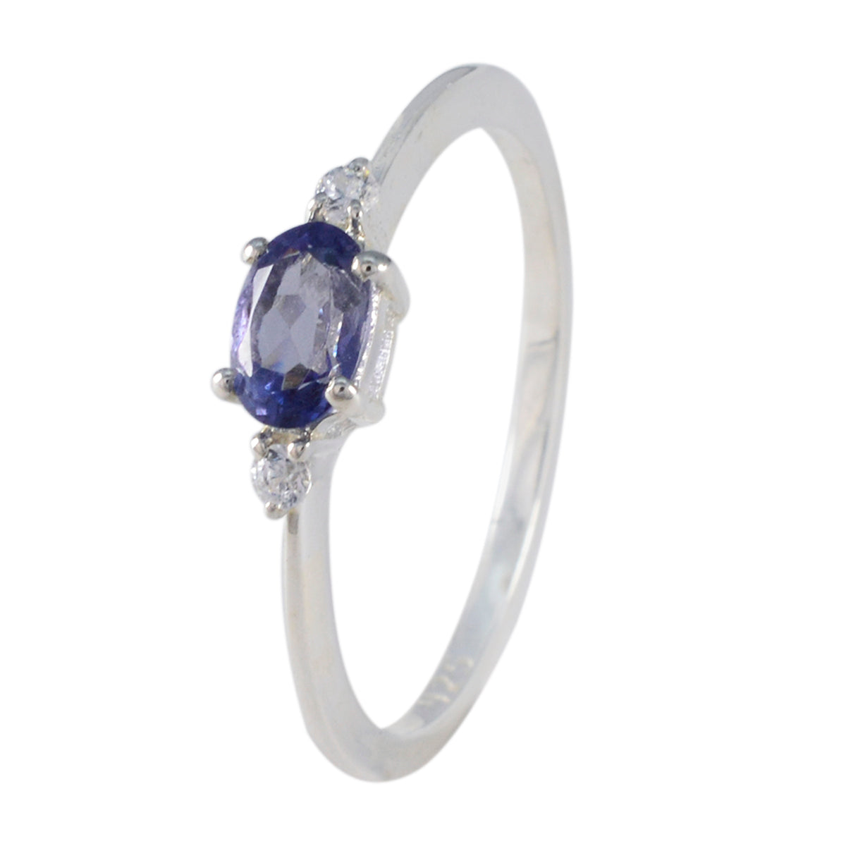 Iolite Halo Turkish 92.5 Silver Blue Gemstones Elegant  Sophisticated Ring Jewellery