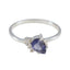 Iolite Halo Japanese 92.5 Silver Blue Gemstone Elegant  Abstract Ring Jewelry
