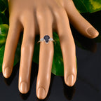 Iolite Halo Turkish 925 Sterling Silver Blue Gemstones Delicate Trendy Ring Jewellery