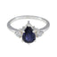 Iolite Halo Turkish 925 Sterling Silver Blue Gemstones Delicate Trendy Ring Jewellery