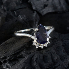 Iolite Halo Turkish 92.5 Silver Blue Gems Delicate Contemporary Ring Jewellery