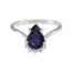Iolite Halo Turkish 92.5 Silver Blue Gems Delicate Contemporary Ring Jewellery