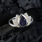 Iolite Halo Turkish Silver Blue Gemstone Whisper thin Romantic Ring Jewelry