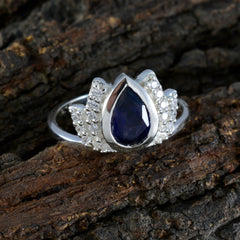 Iolite Halo Turkish Silver Blue Gemstone Whisper thin Romantic Ring Jewelry