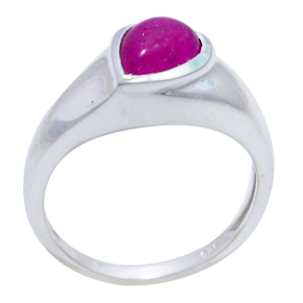 Indian Ruby Solitaire Indian 925 Silver Red Gemstone Featherlight Luxurious Ring Jewelry