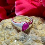 Indian Ruby Solitaire Indian 925 Silver Red Gemstone Featherlight Luxurious Ring Jewelry