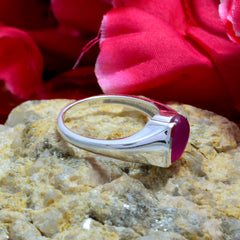 Indian Ruby Solitaire Indian 925 Silver Red Gemstone Featherlight Luxurious Ring Jewelry