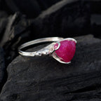 Indian Ruby Solitaire Moroccan 92.5 Silver Red Gemstone Delicate Rope Wire Ring Jewelry
