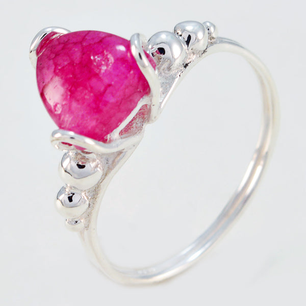 Indian Ruby Solitaire Moroccan 92.5 Silver Red Gemstone Delicate Rope Wire Ring Jewelry