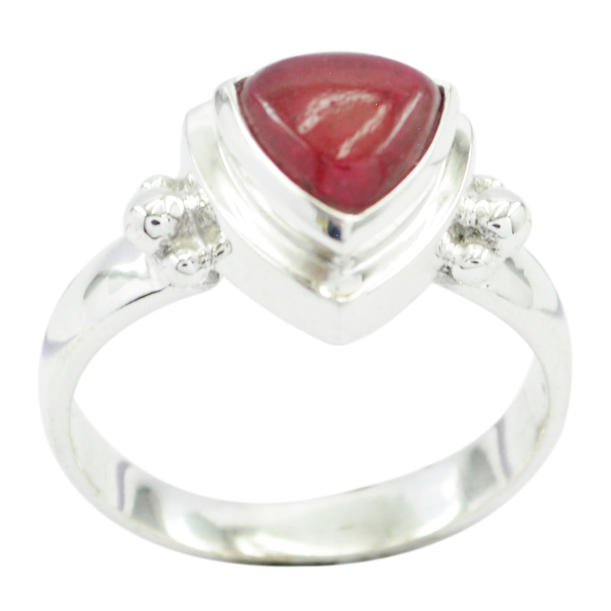 Indian Ruby Solitaire Australian 925 Sterling Silver Red Gemstones Slim Retro Ring Jewelry
