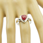 Indian Ruby Solitaire Australian 925 Sterling Silver Red Gemstones Slim Retro Ring Jewelry