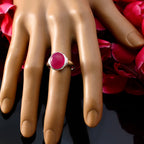 Indian Ruby Solitaire Russian 925 Sterling Silver Red Gems Minimal Contemporary Ring Jewellery