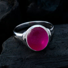 Indian Ruby Solitaire Russian 925 Sterling Silver Red Gems Minimal Contemporary Ring Jewellery