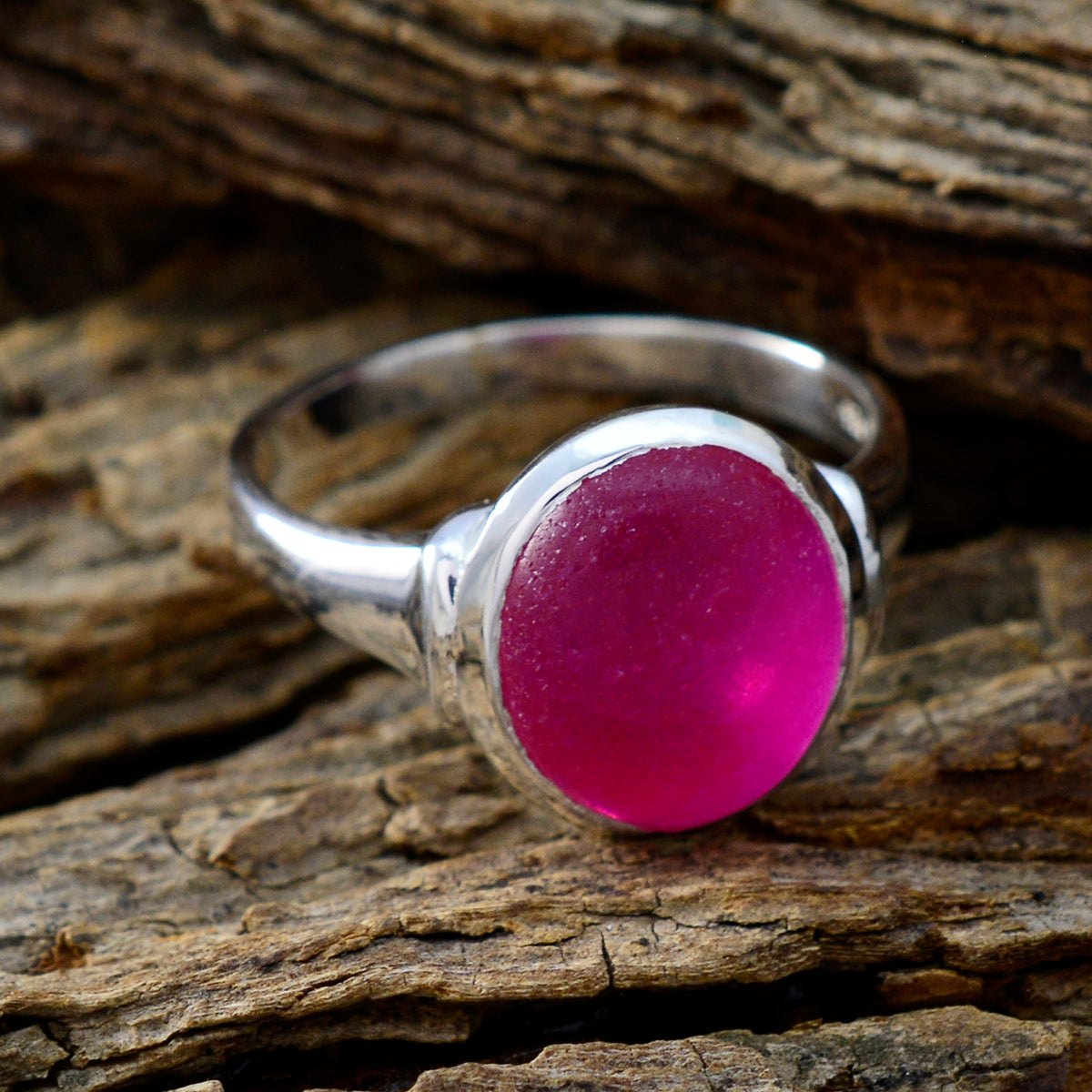 Indian Ruby Solitaire Russian 925 Sterling Silver Red Gems Minimal Contemporary Ring Jewellery