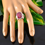 Indian Ruby Solitaire Spanish Sterling Silver Red Gemstones Statement Leafy Ring Jewelry