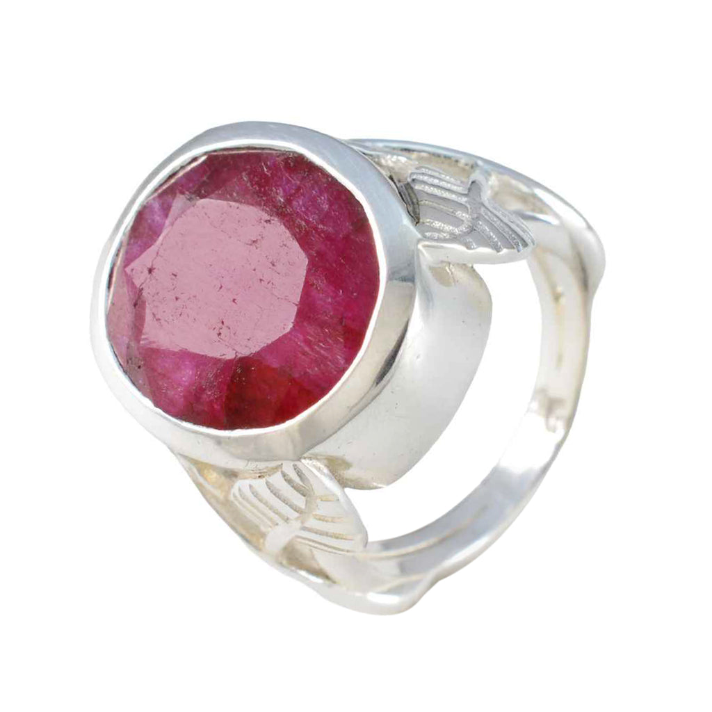 Indian Ruby Solitaire Spanish Sterling Silver Red Gemstones Statement Leafy Ring Jewelry