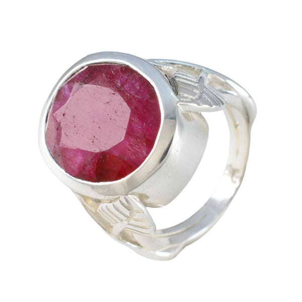 Indian Ruby Solitaire Spanish Sterling Silver Red Gemstones Statement Leafy Ring Jewelry