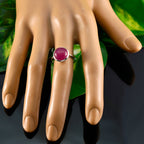 Indian Ruby Solitaire Indian 925 Sterling Silver Red Gemstones Tiny Abstract Ring Jewellery
