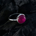 Indian Ruby Solitaire Indian 925 Sterling Silver Red Gemstones Tiny Abstract Ring Jewellery