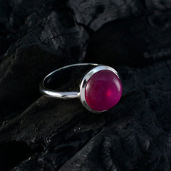 Indian Ruby Solitaire Indian 925 Sterling Silver Red Gemstones Tiny Abstract Ring Jewellery