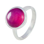 Indian Ruby Solitaire Indian 925 Sterling Silver Red Gemstones Tiny Abstract Ring Jewellery