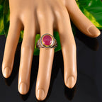 Indian Ruby Solitaire Latin American 925 Sterling Silver Red Gemstone Eye catching Filigree Ring Jewelry