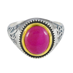 Indian Ruby Solitaire Latin American 925 Sterling Silver Red Gemstone Eye catching Filigree Ring Jewelry