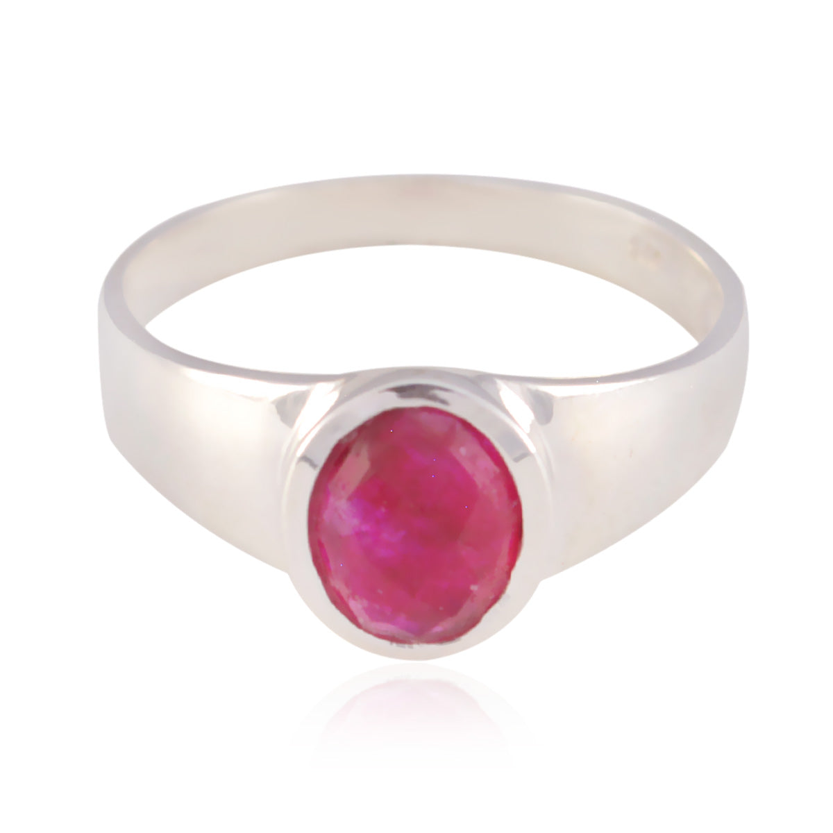 Indian Ruby Solitaire Russian Silver Red Gemstone Slim Traditional Ring Jewelry Второстепенное изображение товара