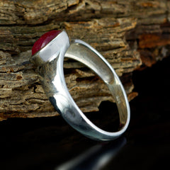 Indian Ruby Solitaire Russian Silver Red Gemstone Slim Traditional Ring Jewelry