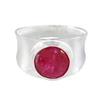 Indian Ruby Solitaire French Sterling Silver Red Gemstone Edgy Armor Band Jewellery