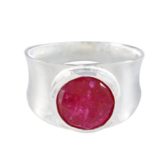 Indian Ruby Solitaire French Sterling Silver Red Gemstone Edgy Armor Band Jewellery