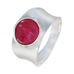 Indian Ruby Solitaire French Sterling Silver Red Gemstone Edgy Armor Band Jewellery