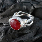 Indian Ruby Solitaire Moroccan Silver Red Gemstones Versatile Modern Ring Jewelry