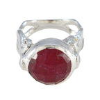 Indian Ruby Solitaire Moroccan Silver Red Gemstones Versatile Modern Ring Jewelry