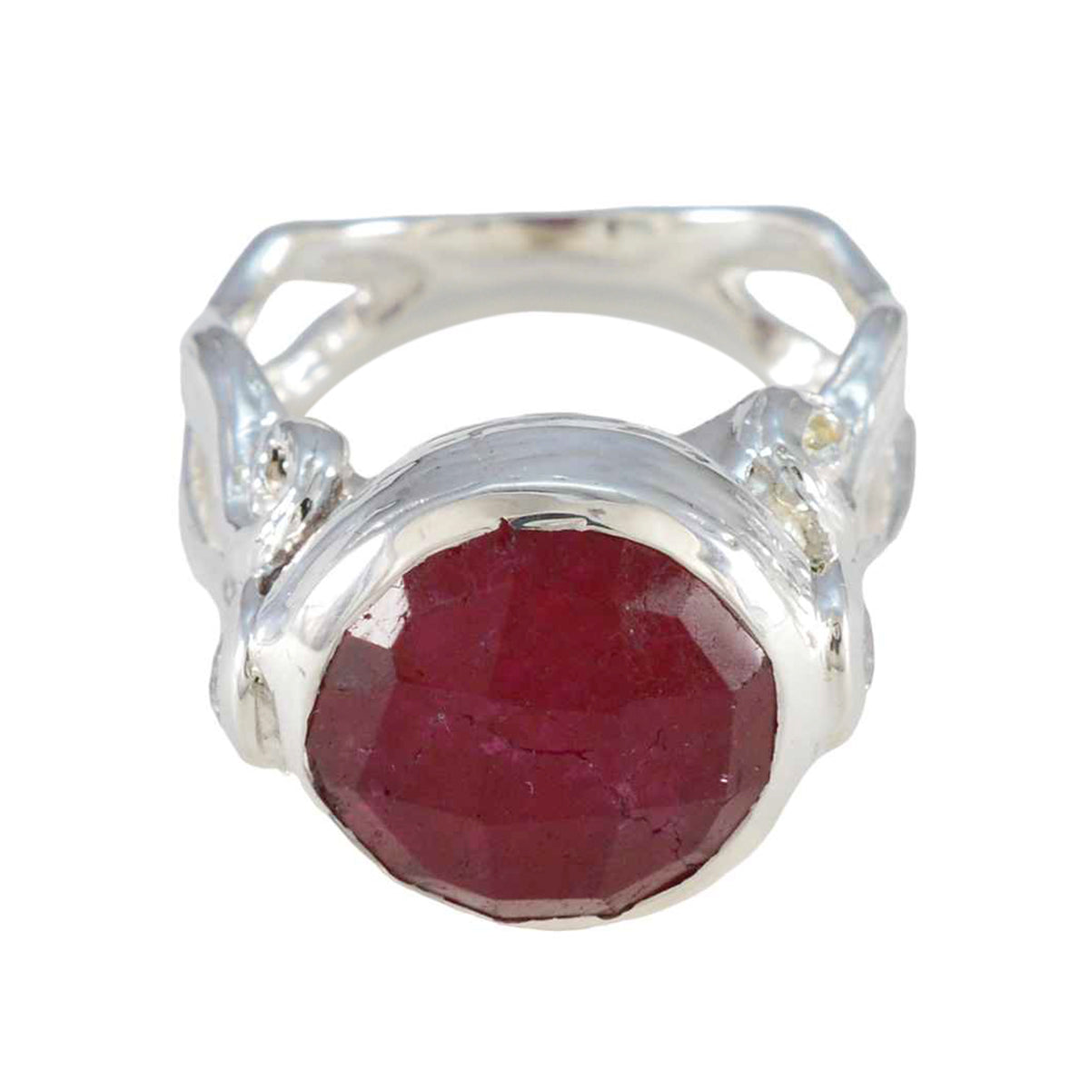 Indian Ruby Solitaire Moroccan Silver Red Gemstones Versatile Modern Ring Jewelry