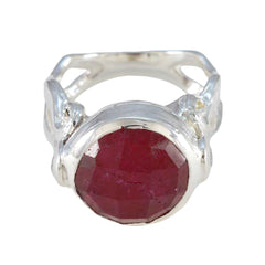 Indian Ruby Solitaire Moroccan Silver Red Gemstones Versatile Modern Ring Jewelry