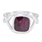 Indian Ruby Solitaire African 925 Sterling Silver Red Gemstone Minimal Contemporary Ring Jewelry
