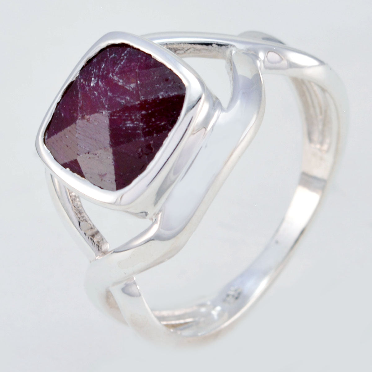 Indian Ruby Solitaire African 925 Sterling Silver Red Gemstone Minimal Contemporary Ring Jewelry