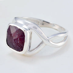 Indian Ruby Solitaire African 925 Sterling Silver Red Gemstone Minimal Contemporary Ring Jewelry