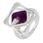 Indian Ruby Solitaire Indian 925 Silver Red Gemstones Mid weight Signet Ring Jewelry