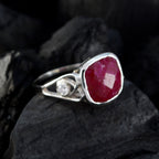 Indian Ruby Halo Moroccan 925 Silver Red Gems Classic Graceful Ring Jewellery