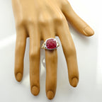 Indian Ruby Halo Moroccan 925 Silver Red Gems Classic Graceful Ring Jewellery