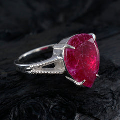 Indian Ruby Solitaire Moroccan Silver Red Gems Eye catching Luxurious Ring Jewelry
