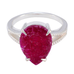 Indian Ruby Solitaire Moroccan Silver Red Gems Eye catching Luxurious Ring Jewelry