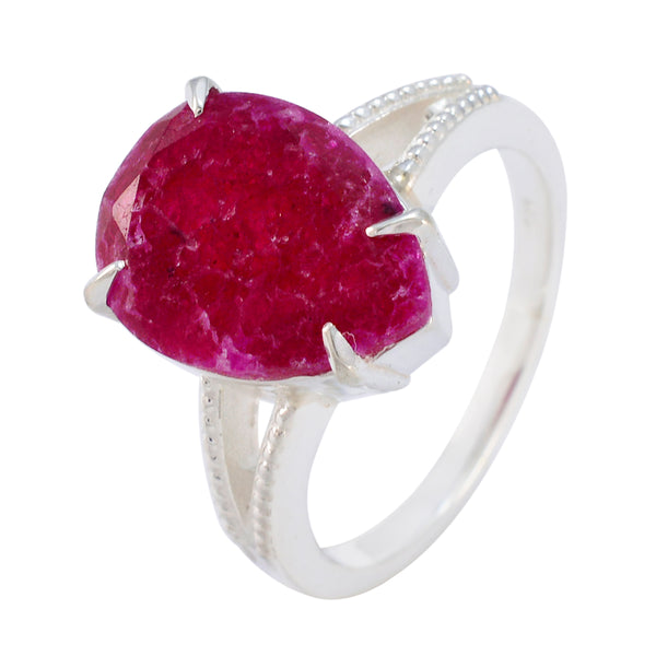 Indian Ruby Solitaire Moroccan Silver Red Gems Eye catching Luxurious Ring Jewelry