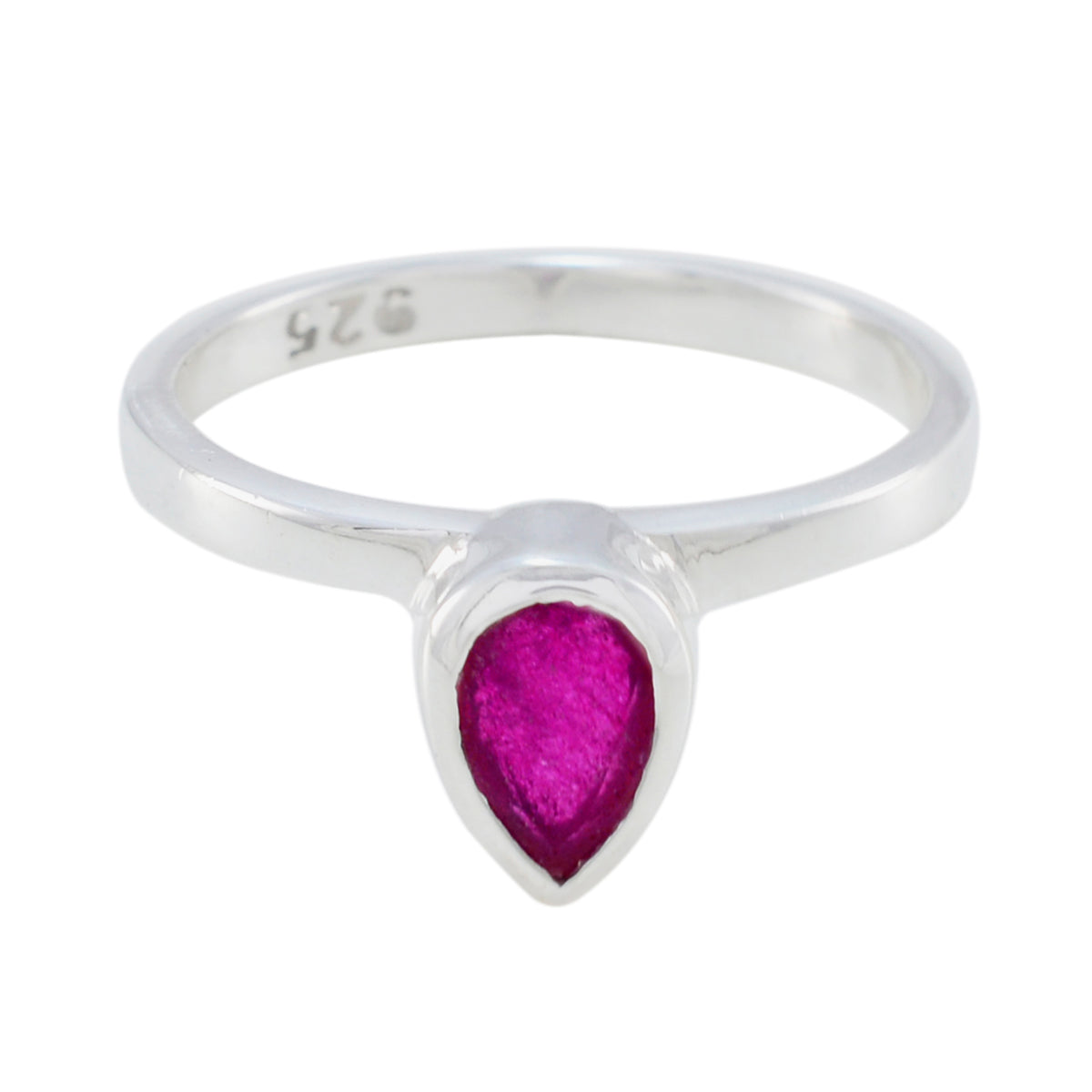 Indian Ruby Solitaire Japanese 92.5 Silver Red Gemstone Dainty Graceful Ring Jewellery