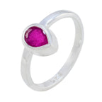 Indian Ruby Solitaire Japanese 92.5 Silver Red Gemstone Dainty Graceful Ring Jewellery